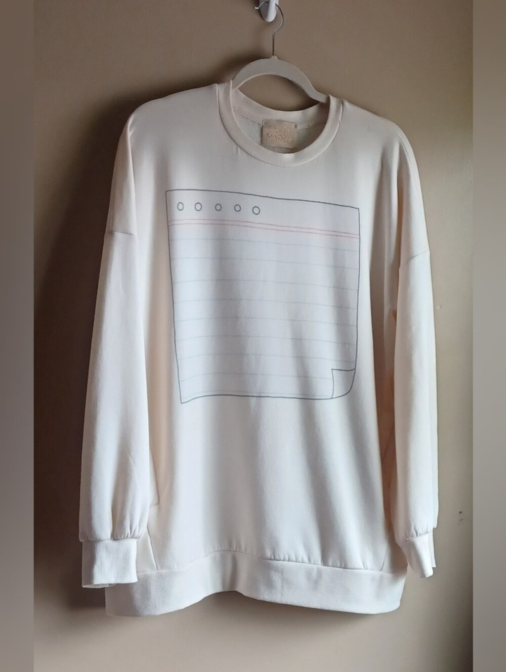 JUDITH MARCH Oversized Cream Graphic Sweatchirt In Cream SZS